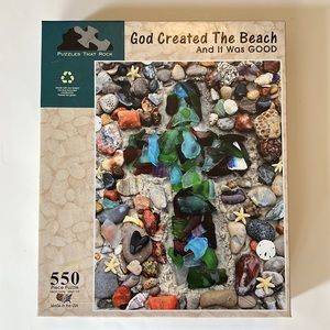 God Created The Beach and It Was Good 550 piece puzzle EUC